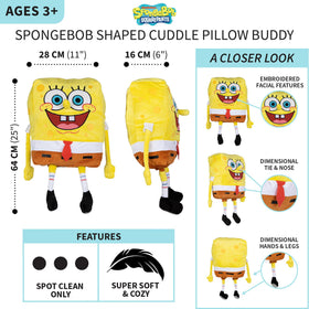 Franco SpongeBob pillow buddy detailed hands and feet enhance cuddling