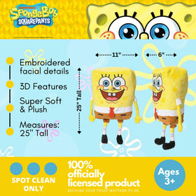 Franco SpongeBob plush face detail highlights vibrant colors for display