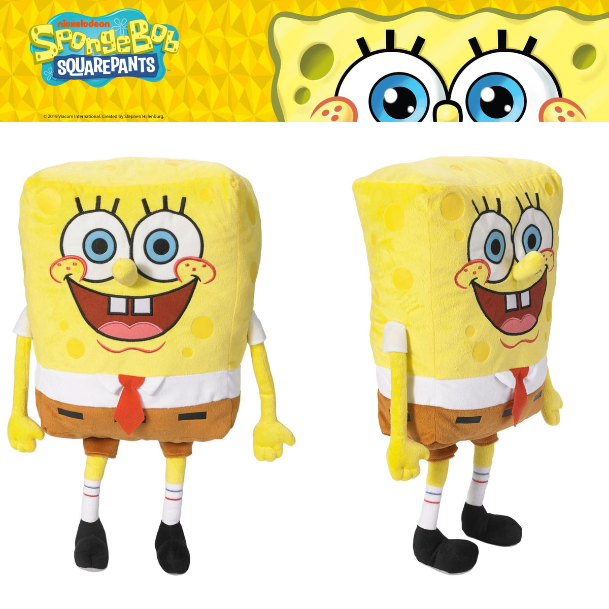 Franco SpongeBob plush soft texture closeup emphasizes luxurious plush feel