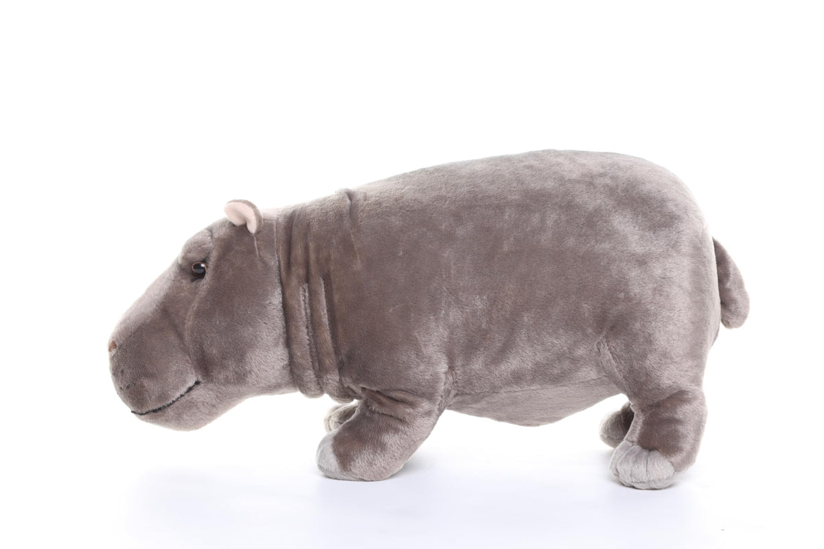 Frankiezhou Home hippo plush grey fur texture for soft tactile play.