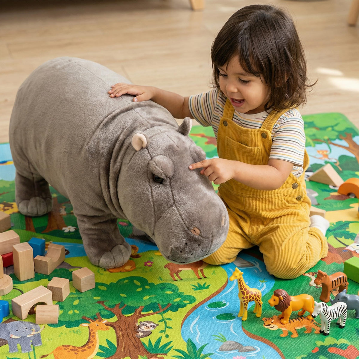 Frankiezhou Home hippo plush decor piece for living rooms and bedrooms.