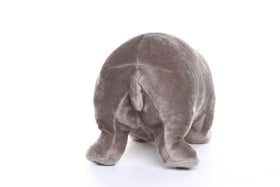 Frankiezhou Home hippo plush with lifelike eyes enhances realism during pretend play.