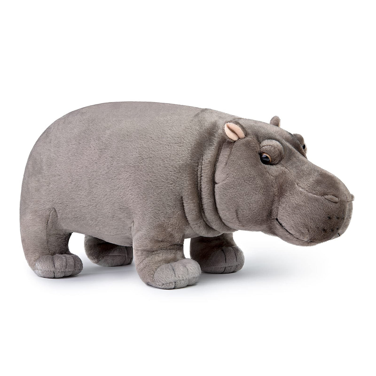 Frankiezhou Home hippo plush with lifelike face, perfect cuddle companion for kids.