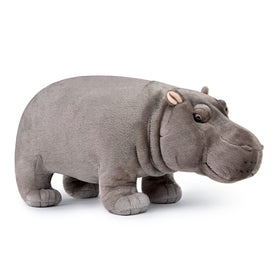 Frankiezhou Home hippo plush with lifelike face, perfect cuddle companion for kids.