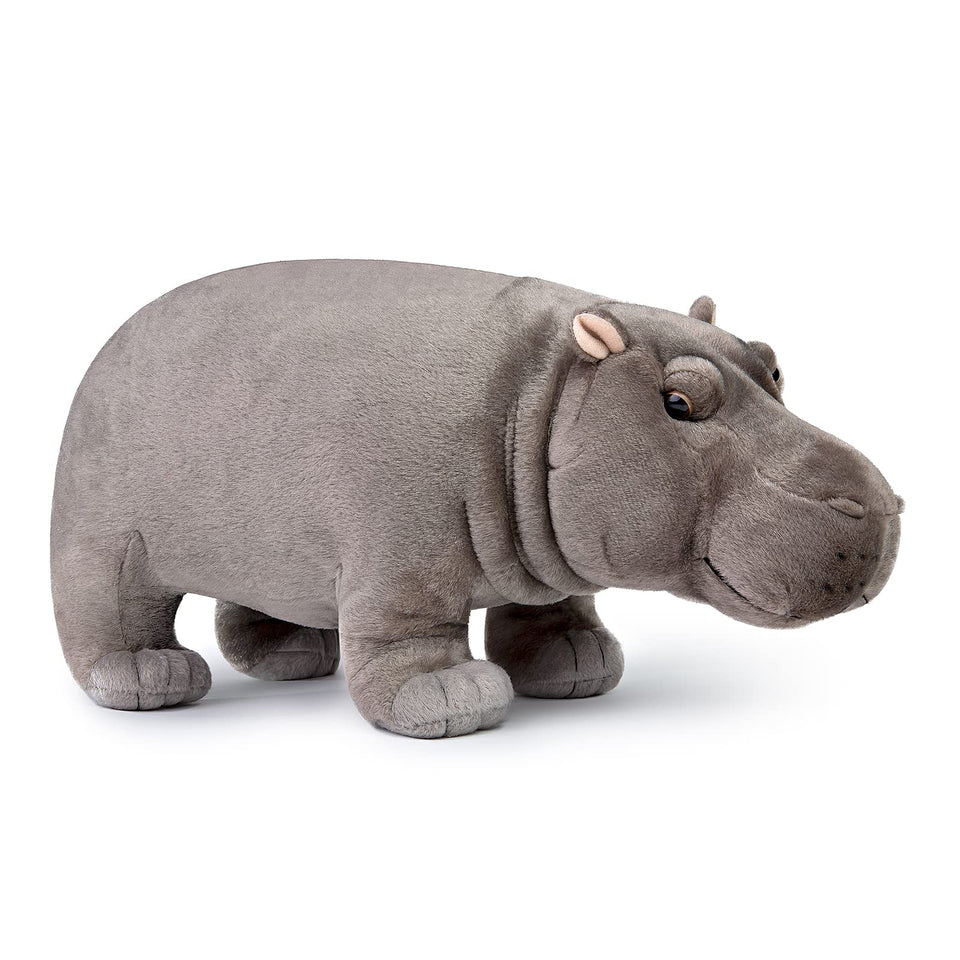 Frankiezhou Home hippo plush with lifelike face, perfect cuddle companion for kids.