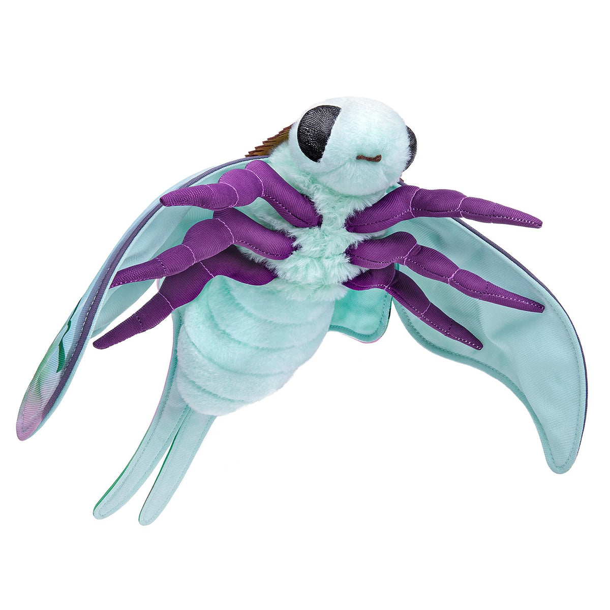 Luna Moth plush eyes give vivid expression for imaginative play.