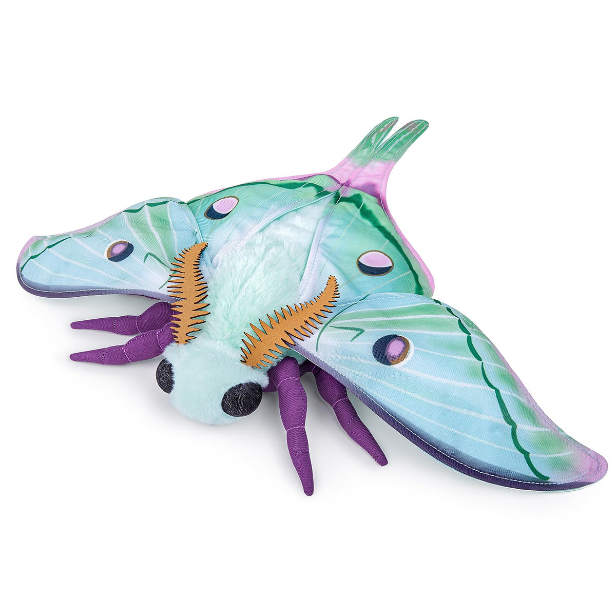 Frankiezhou Home Luna Moth plush face shows lifelike charm and soft fabric.