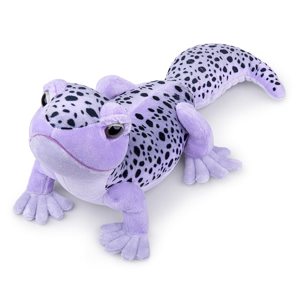 Frankiezhou Home purple leopard geckos plush overall view, lifelike cuddly companion.
