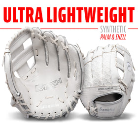 Franklin Meshtek glove palm closeup; soft mesh for comfortable catches.