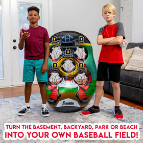 45-inch tall target helps focus throwing accuracy.