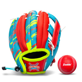 Franklin Sports Air Tech glove close-up shows ultra-soft foam for easy fielding