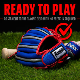 Franklin Sports Air Tech Teeball Glove supports left-handed throwing setup