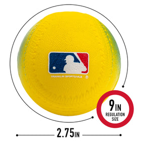 Close-up of Franklin Sports foam surface shows a soft, safe texture for gentle play.