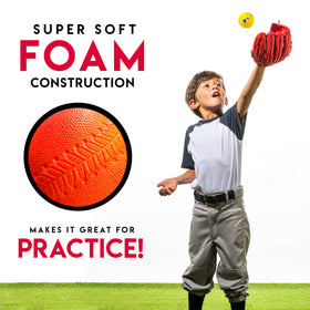 Child catching Franklin Sports foam baseballs with a safe, smooth design.