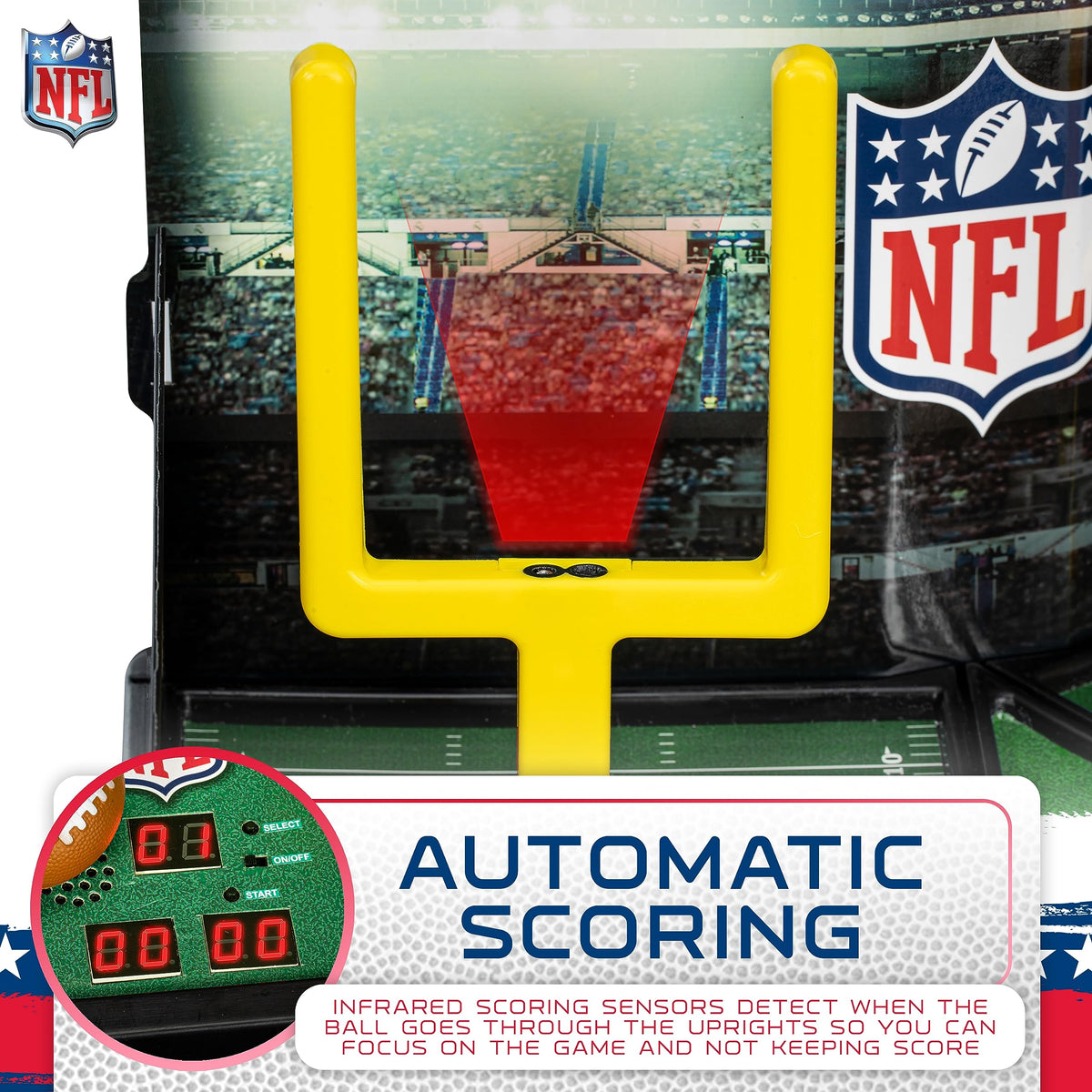 Franklin Sports foam footballs provide soft, safe play.