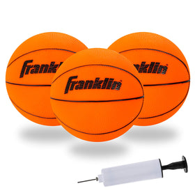 Franklin Sports indoor mini basketballs 3-pack on display for quick dunk practice indoors