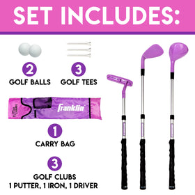 Franklin Sports Kids Golf Set iron supports growing players with adjustable length