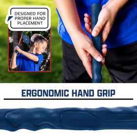 Franklin Sports ergonomic grip helps kids hold the club properly.