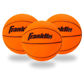 Franklin Sports mini basketball pump with needle in handle enables easy inflation