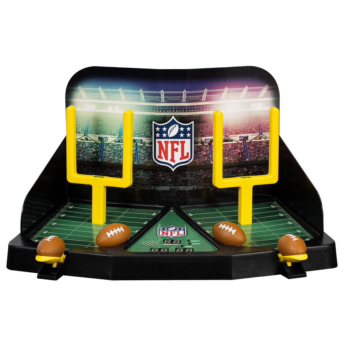 Franklin Sports mini football field goal posts for safe indoor play.