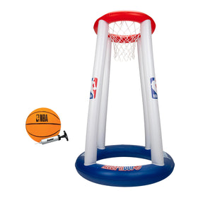 Franklin Sports NBA Alley-Hoop inflatable basketball hoop in action for backyard play and shooting practice
