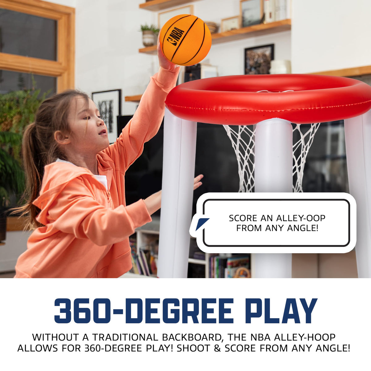 Franklin Sports NBA Alley-Hoop mini inflatable basketball for quick toss-and-score fun