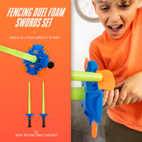 Franklin Sports Nerf Fencing Duel Swords Set hand guards with drop targets