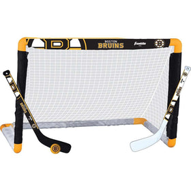 Franklin Sports NHL Boston Bruins mini hockey goal for safe indoor play and practice.