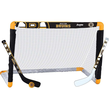 Franklin Sports NHL Boston Bruins mini hockey goal for safe indoor play and practice.