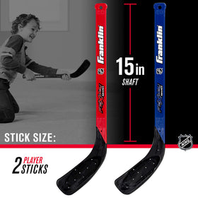 Franklin Sports NHL FlexPlay 2-Player sticks with left-handed blade for versatile play.