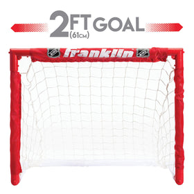 Franklin Sports NHL Insta-Set goals with folding joints enable quick setup.