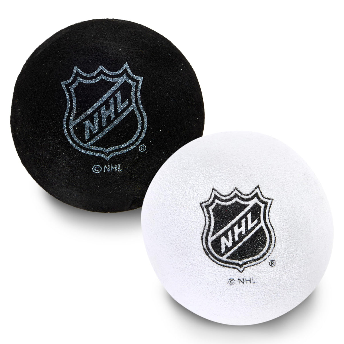 Kids play indoors with Franklin Sports mini hockey set
