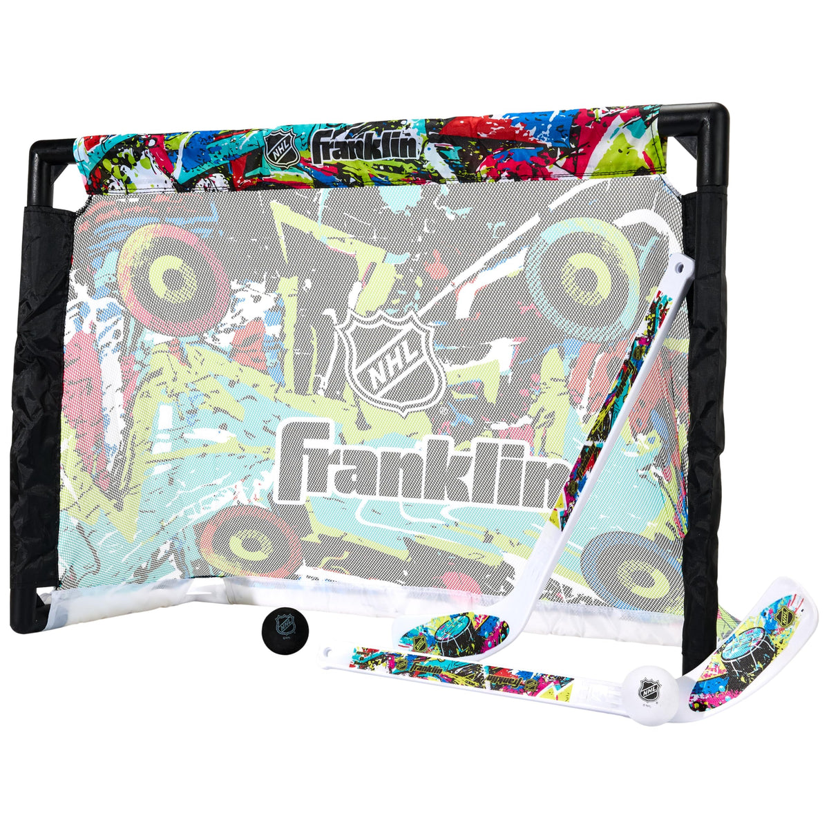 Franklin Sports NHL mini hockey goal ready for quick indoor games