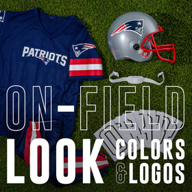 Franklin Sports Patriots shoulder pads detail adds official costume feel