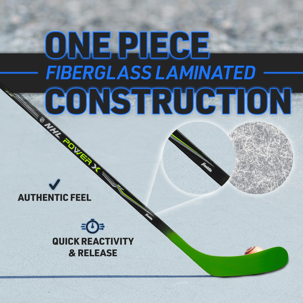 Fiberglass laminate detail demonstrates added stability for powerful shots.