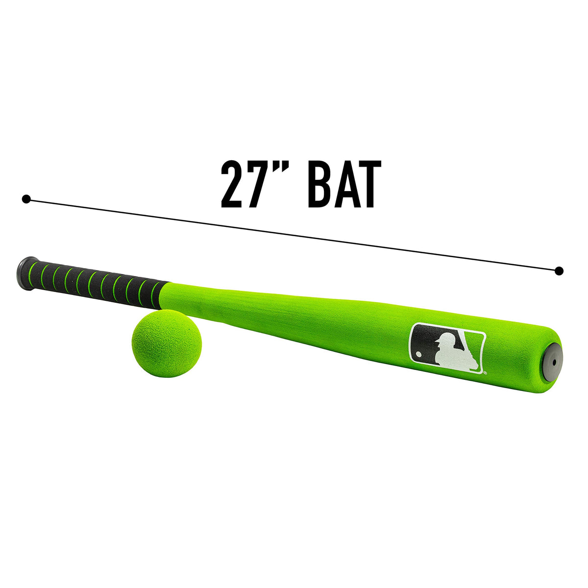Franklin Sports soft foam grip on bat for comfortable handling.