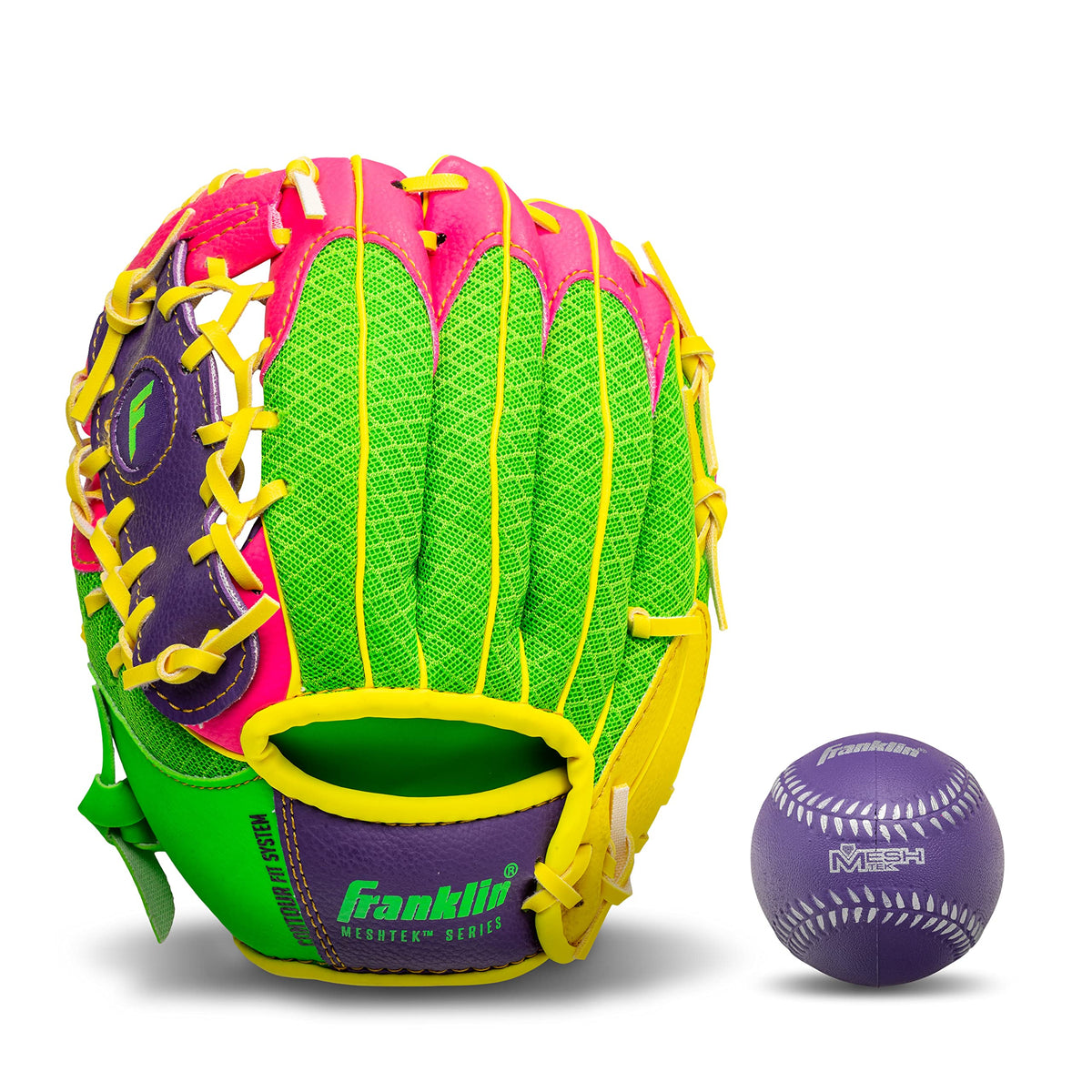 Franklin Sports Teeball 9.5-inch glove for beginner players.