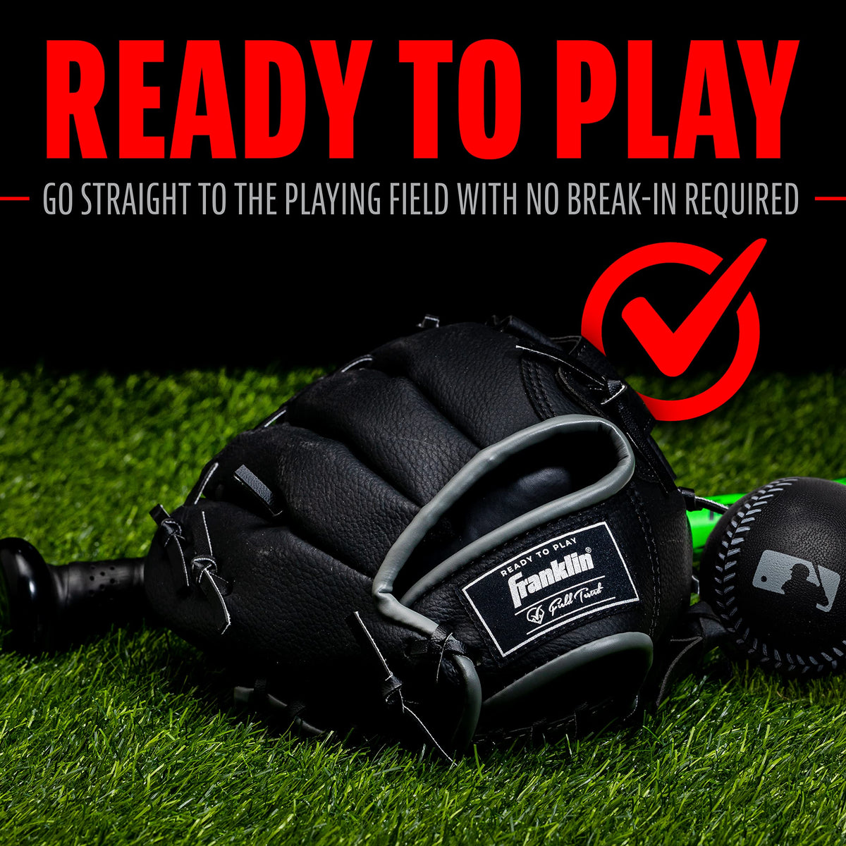 Glove in action catching a tee ball during practice.