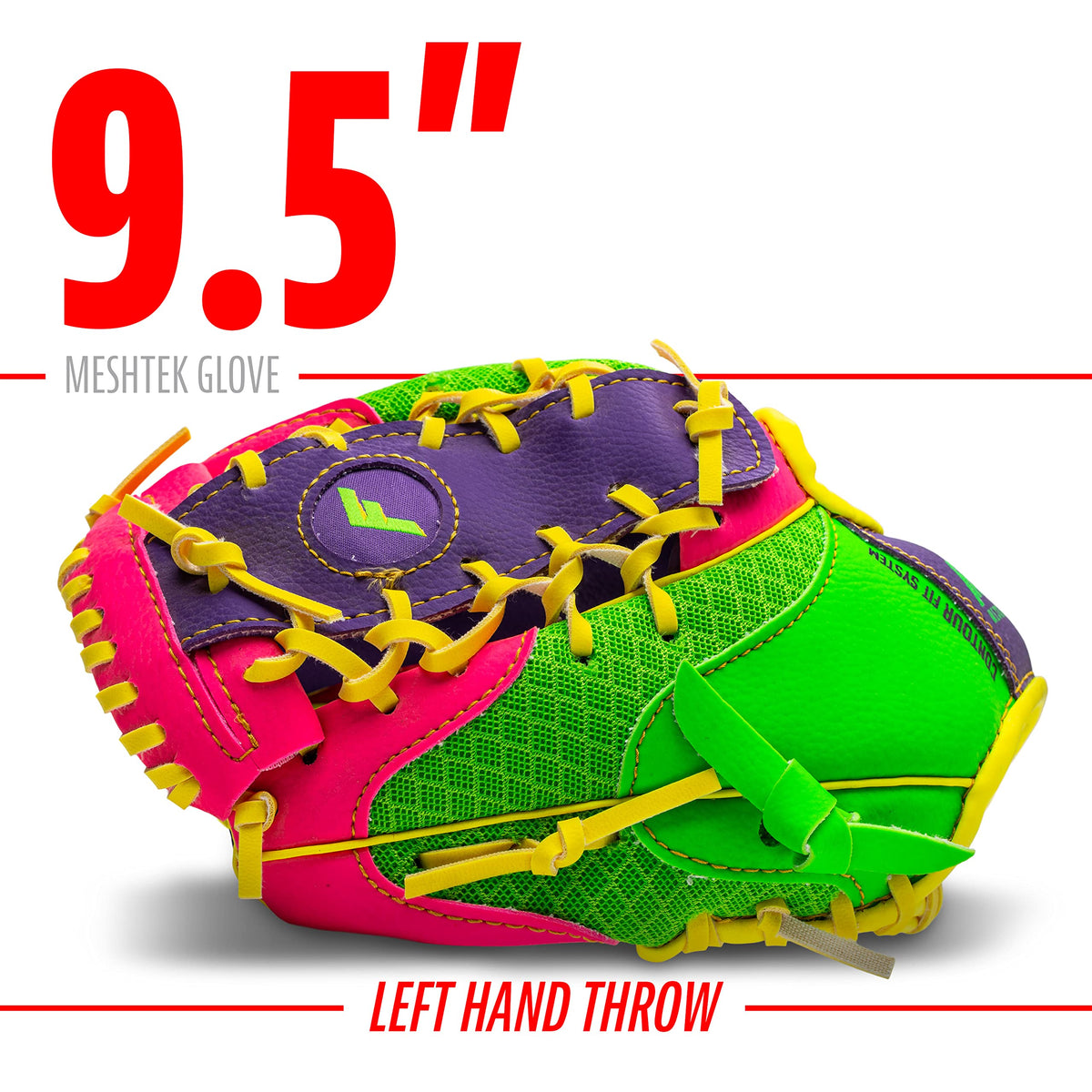 Soft mesh shell on Franklin Teeball glove for easy closing.