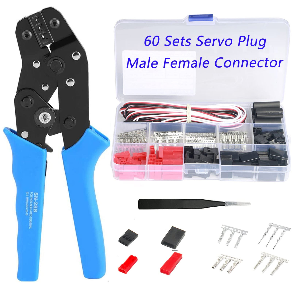 Fraternize JST SYP connector kit set with red female connectors for reliable servo wiring