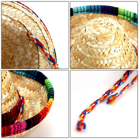 Frcctre mini sombrero with rainbow trim adds colorful celebration flair.