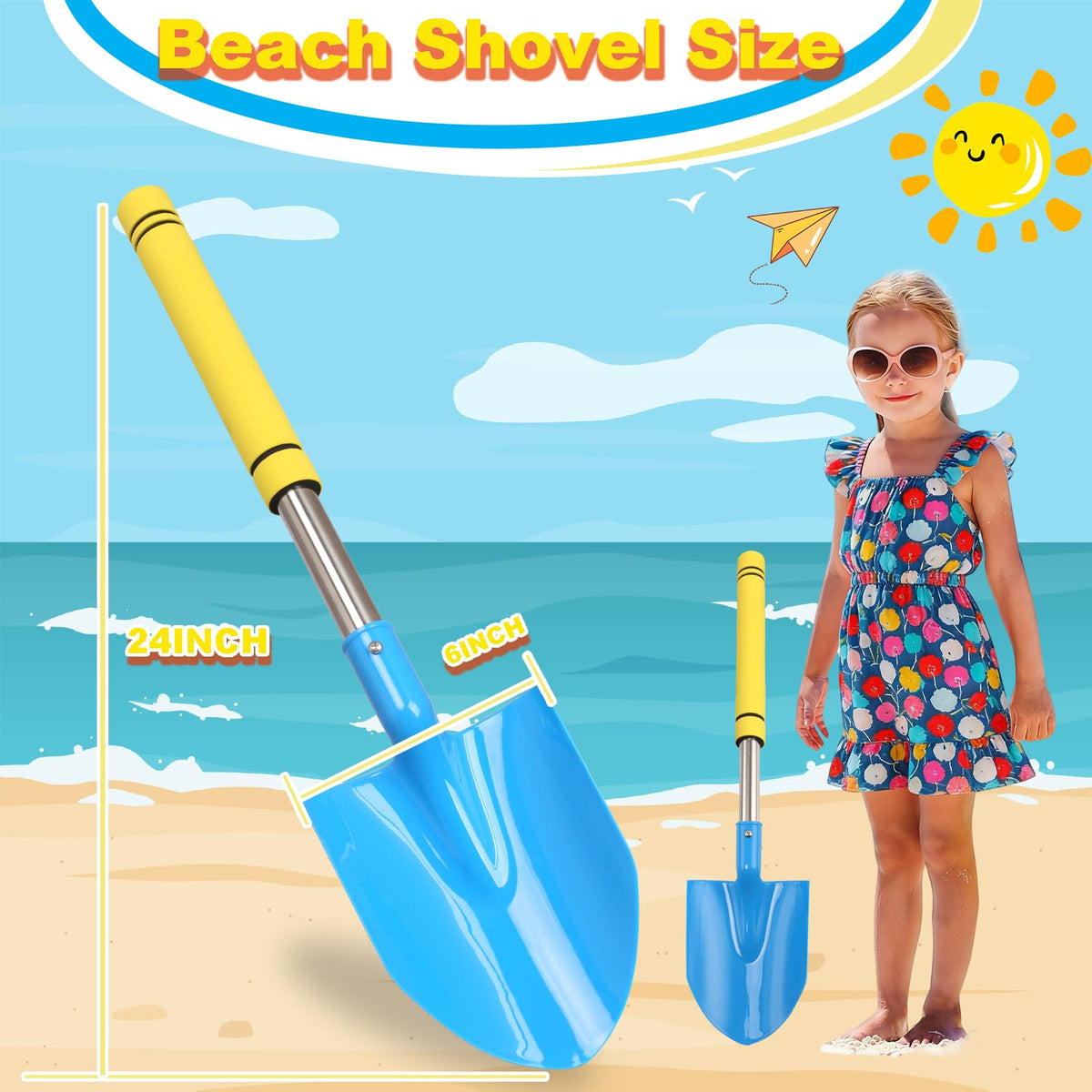 Frebuta beach shovel stainless handle for durability