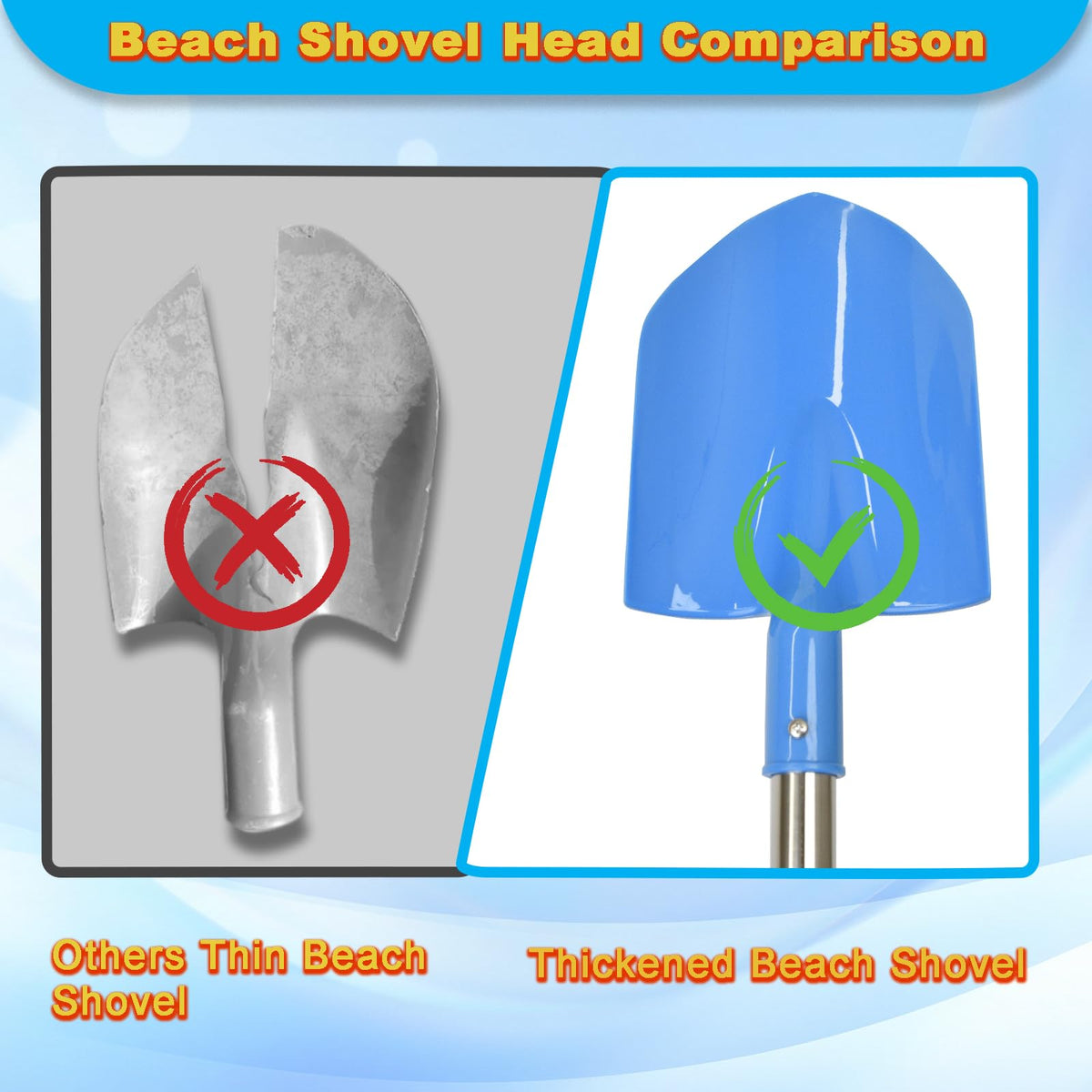 Frebuta portable 26in shovel fits in beach bag