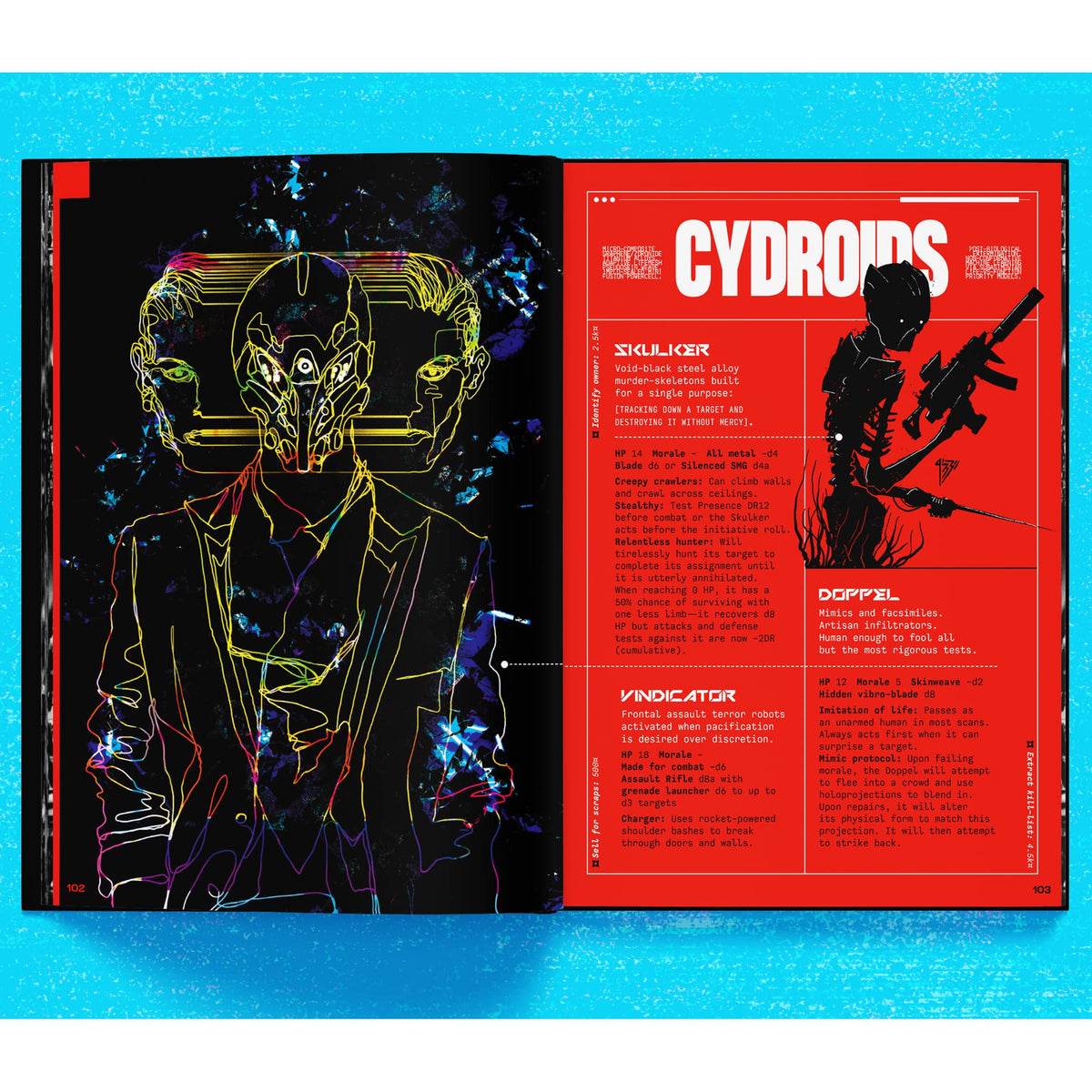 Neural implants artwork in Free League CyBORG Core Rulebook enriches worldbuilding