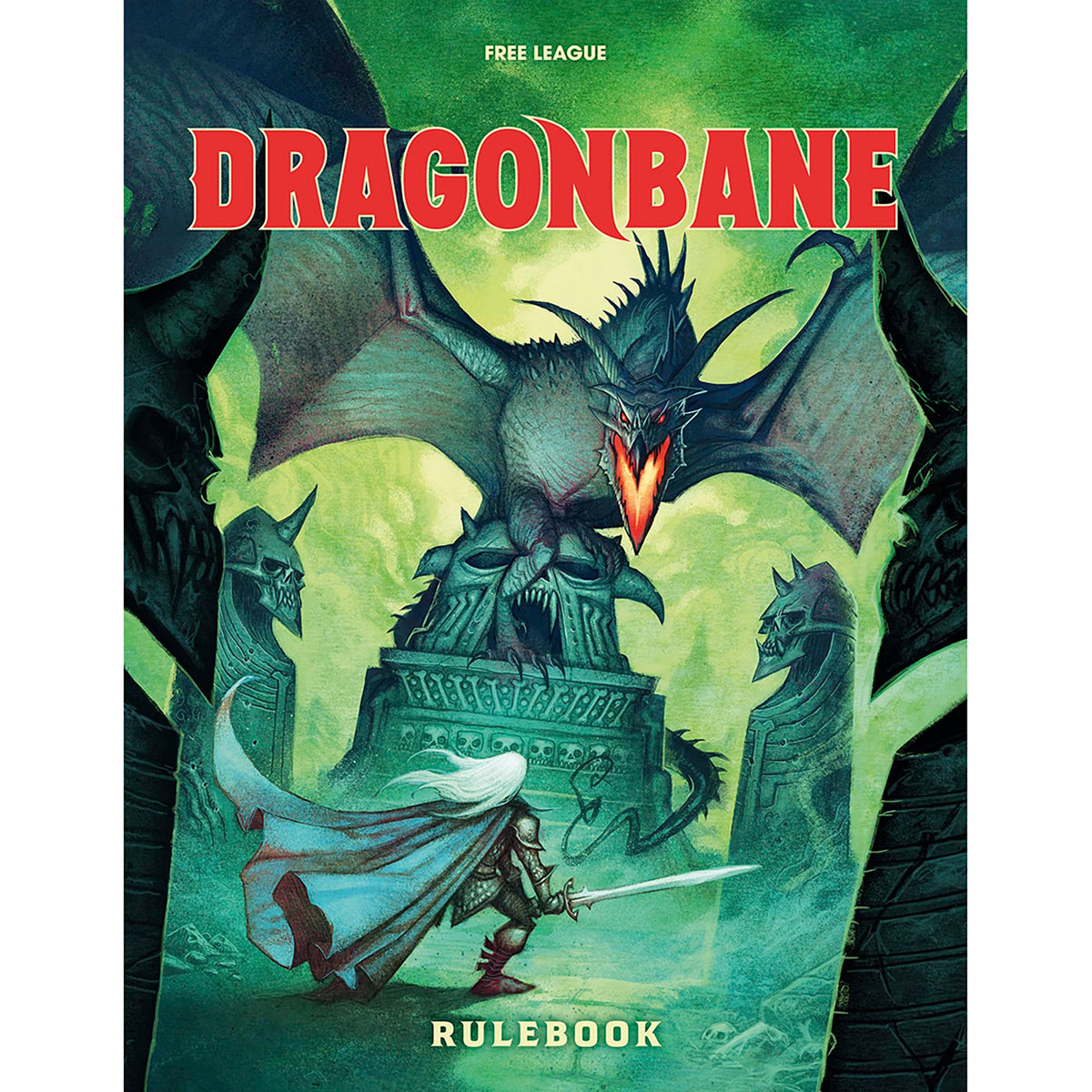 Free League Dragonbane core rulebook cover with vibrant fantasy art for immersive gameplay.