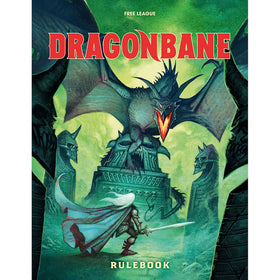 Free League Dragonbane core rulebook cover with vibrant fantasy art for immersive gameplay.