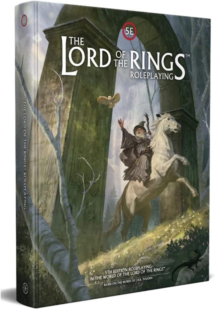 Free League Lord of the Rings 5E core rules hardcover cover art inviting adventure and immersive play