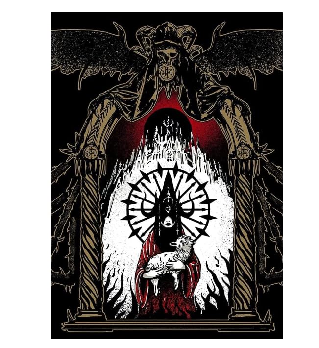 Free League MÖRK BORG GM Screen features demonic art for atmospheric sessions