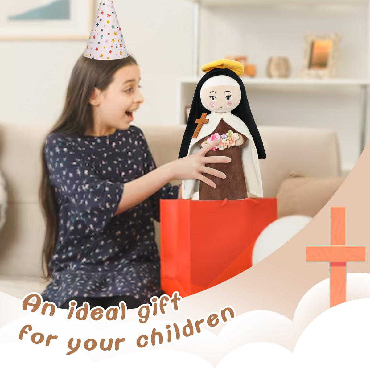 Free-Space St. Therese doll ideal for First Communion and holiday gifting.