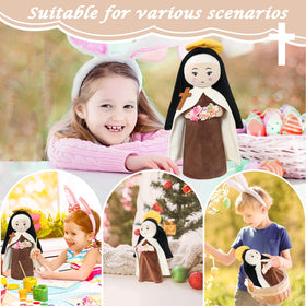 Free-Space St. Therese doll is surface washable for easy care.